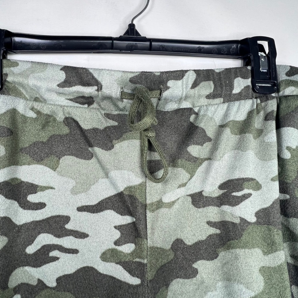 Lucky Brand Green Camo Pajama Set Women XL Lounge Pants Shorts Sleepwear Soft - Picture 10 of 15